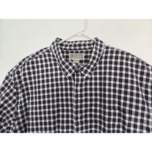 Duluth Trading Shirt Mens 3XLT Wrinkle Fighter Plaid Cotton Button Down Casual - Picture 2 of 7